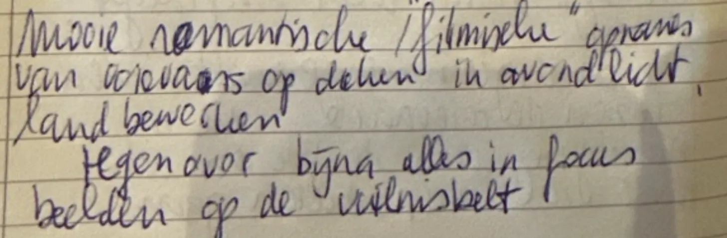 Handwritten note about storks and children